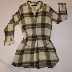 Zara Basic Plaid Belted Shirt Dress